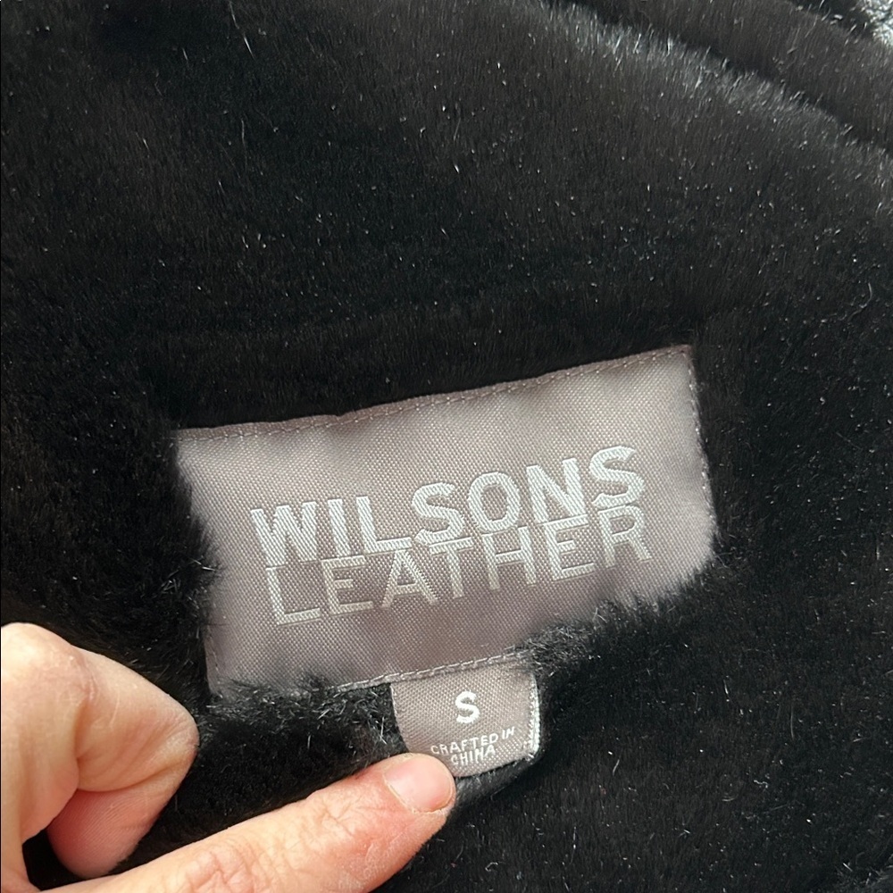 Wilsons Leather Genevieve Jacket Womens Small Black Faux Fur Liner c-6 - Picture 2 of 16